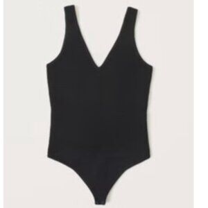 Abercrombie Deep-V Ribbed Bodysuit - Black M